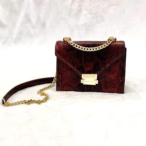 MICHAEL KORS Whitney Small snake skin Leather Shoulder Bag - Picture 1 of 16